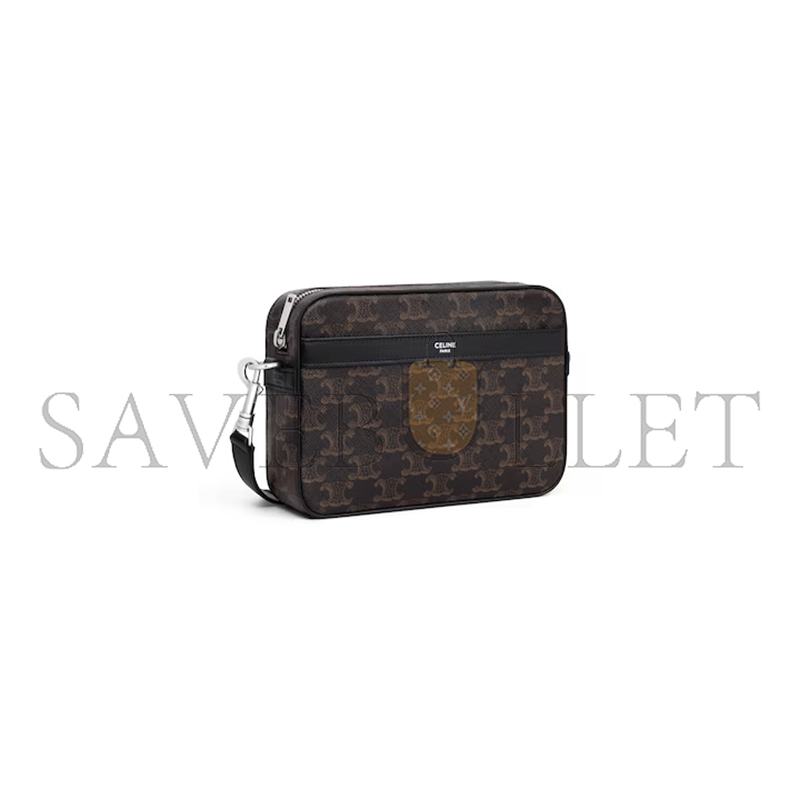 Ce1i*e small messenger bag in triomphe canvas and calfskin 113942evj.38si (20.5*15*5cm)